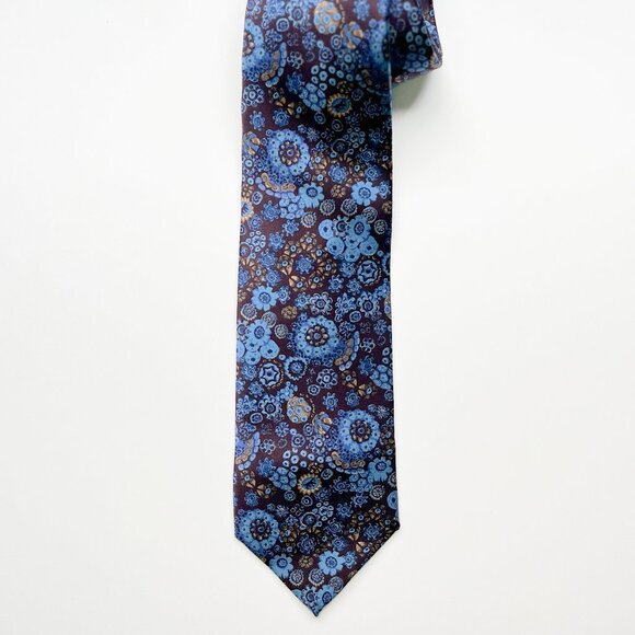 Christian Lacroix Paris Blue Abstract 100% Pure Silk Tie - Picture 1 of 4